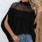 💥✨🦇 PROMO LIMITÉE -50% ! Chemisier Chauve-Souris à Col Haut pour Femme – Détail Transparent, Coupe Ample (Noir, S-3XL)