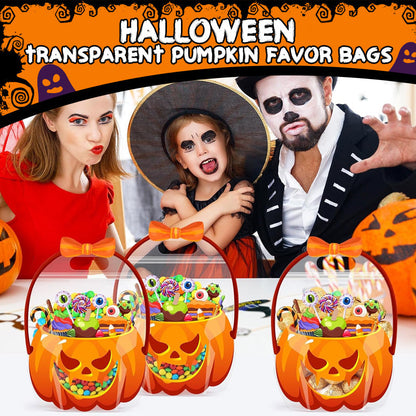 🎃 50% DE RÉDUCTION! 👻 Sacs cadeaux citrouille – Transparents & parfaits pour Halloween ✨