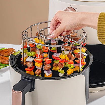 🍽️Grilles de Cuisson Inox 316 pour Friteuse à Air – Multi-niveaux, Antiadhésives & Faciles à Nettoyer – Compatibles avec la Plupart des Modèles