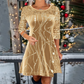⏳ Offre spéciale à durée limitée ! ⏰✨ Robe élégante évasée à paillettes – Scintillez en rouge, or et vert pour toutes les occasions 💃🌟