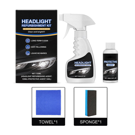 🚗✨ PROMO -50% ! Liquide de Rénovation pour Phares Auto – Détache, Nettoie & Protège, Kit Complet 120ml+10ml