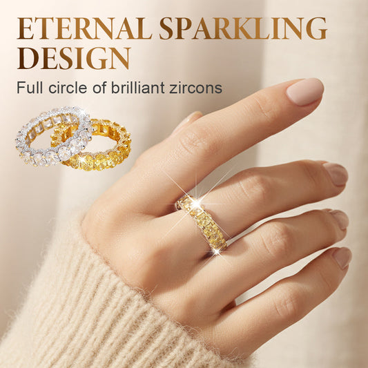 💎 60% de réduction💍Bague de mode en zircon scintillant plein cercle