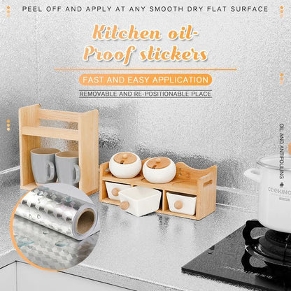 🛡 PROMO LIMITÉE -50% ! ✂️ Autocollants Cuisine en Aluminium – Anti-Graisse, Imperméable, Découpable sur Mesure & Facile à Poser 🍳