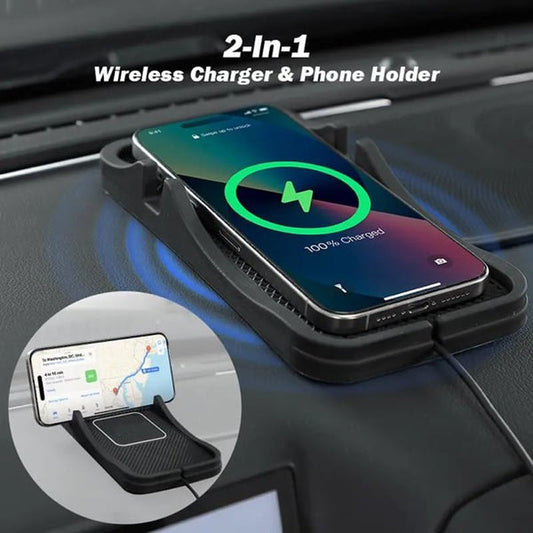📢🚗🔋 PROMO -50% ! Tapis de Charge sans Fil 10W pour Voiture – Support Mains Libres + Recharge Rapide Qi (Noir)