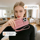 Coque de téléphone protectrice avec portefeuille, miroir et dragonne
