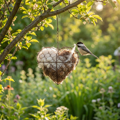 📢📢50% de réduction ! Cadre de Nid d’Oiseau en Forme de Cœur – Décoration Rustique & Soutien à la Faune 🕊️❤️