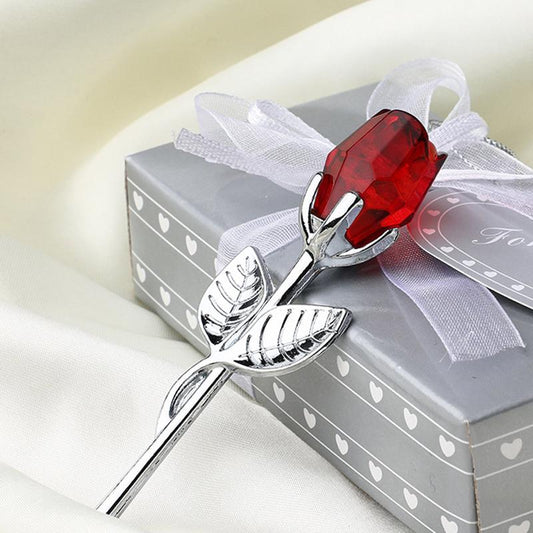 💖 Rose en Métal et Cristal de l'Amour Éternel
