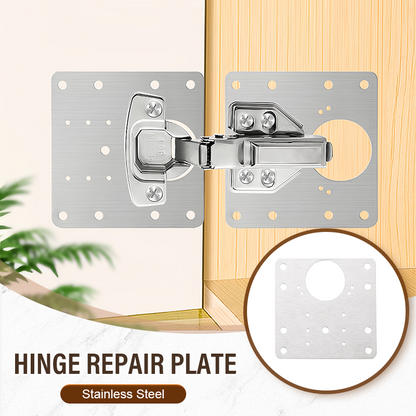 🔧 50 % DE RÉDUCTION ! 🚪 Plaque de réparation de charnière en acier inoxydable — Réparez rapidement les portes de placard desserrées, sans remplacement