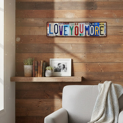 🚗 50% DE RÉDUCTION! 💕 Plaque vintage « Love You More » – Déco métal rétro ✨
