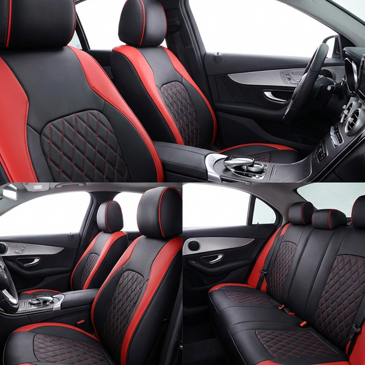 🎁🚗Ensemble de 9 housses de siège en cuir universelles pour voiture