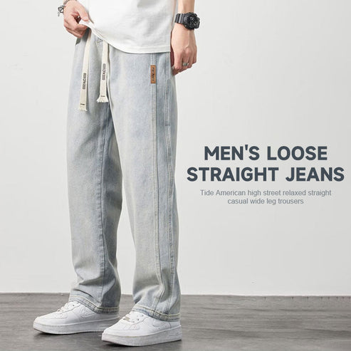 💎👖 PROMO -50% ! Jeans Droits Amples pour Hommes – Tissu Léger, Coupe Décontractée & Style Polyvalent (M-4XL)