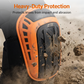 📢⏰🛡️ PROMO -50% ! Genouillères de Protection pour Cyclisme & Alpinisme – Coque Rigide, Rembourrage EVA & Respirantes (Noir/Orange, 34x20 cm)