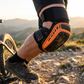 📢⏰🛡️ PROMO -50% ! Genouillères de Protection pour Cyclisme & Alpinisme – Coque Rigide, Rembourrage EVA & Respirantes (Noir/Orange, 34x20 cm)