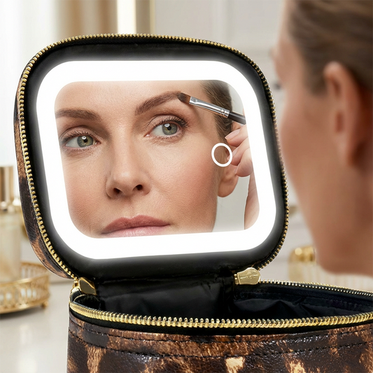 💎 50% DE RÉDUCTION ! 💎 Trousse de Maquillage de Voyage avec Miroir LED – Éclairage Réglable, Rechargeable USB-C & Design Compact 🌟💄