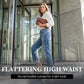 👖 💙 Jean Stretch Taille Haute Jambe Droite pour Femme – Confortable, Silhouette Allongeante & Look Classique pour Un Style Intemporel ✨