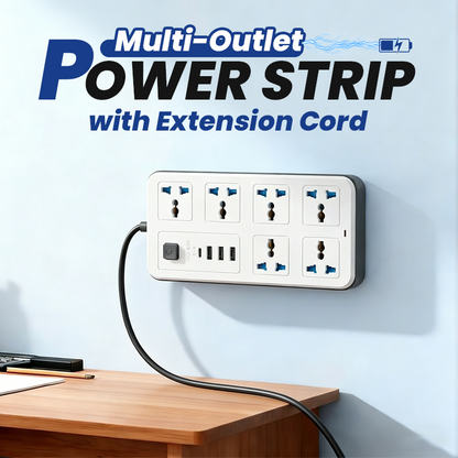 📢✨ -50% ! ⏰Multiprise avec Longue Rallonge – PP & Cuivre, USB & Protection Surtension.
