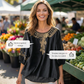 Blouse en Mélange Coton-Lin Brodée pour Femme