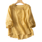 Blouse en Mélange Coton-Lin Brodée pour Femme
