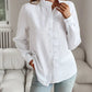 Chemise à rayures avec bords à volants pour femme
