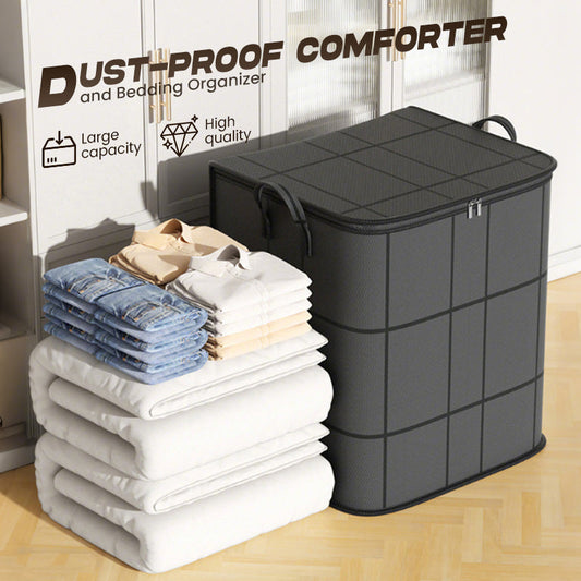 🧺🛏️ PROMO -50% ! Sac de Rangement pour Couette & Linge – Grande Capacité, Tissu Résistant & Pliable (4 Tailles, Gris)