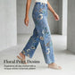 💐50% DE RÉDUCTION ! Jean Droit Fleuri – Facile à Porter au Quotidien 👗🌼【Prix Coup de Cœur】