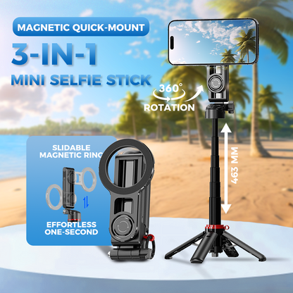 Mini perche à selfie magnétique 3 en 1
