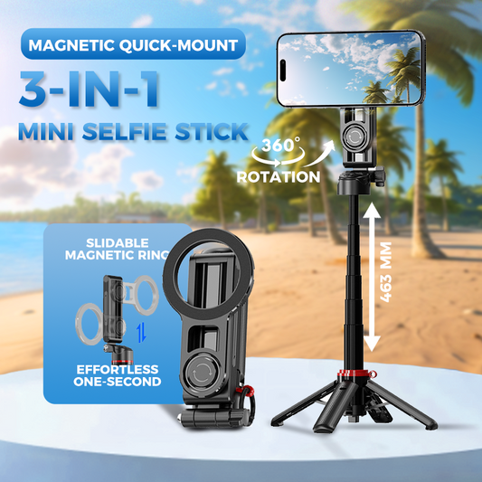 Mini perche à selfie magnétique 3 en 1