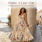💐🏖️✨ PROMO -50% ! Robe Midi à Bretelles Fines – Coupe A-Line, Tissu Léger, Grandes Tailles (Abricot, L-4XL)