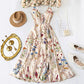 💐🏖️✨ PROMO -50% ! Robe Midi à Bretelles Fines – Coupe A-Line, Tissu Léger, Grandes Tailles (Abricot, L-4XL)