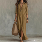 Robe longue ample décontractée avec fente sur le devant
