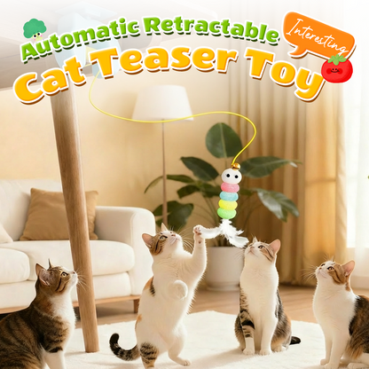 🐱🪀🪶 PROMO LIMITÉE -50% ! Jouet pour Chat Rétractable Automatique – Mouvement Aléatoire, USB Rechargeable (Rose/Bleu)