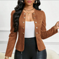 🔥🎁 PROMO -50% ! Veste Femme Daim Synthétique – Sans Col, Boutonnage Avant, 5 Couleurs, Tailles S-2XL