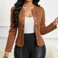 🔥🎁 PROMO -50% ! Veste Femme Daim Synthétique – Sans Col, Boutonnage Avant, 5 Couleurs, Tailles S-2XL