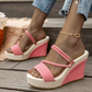 ☀️ Sandales à talons compensés pour femmes – Confortables, stables et élégantes – idéales avec une robe d'été, un short ou pour une journée en ville – semelle amortissante pour les longues promenades 🌸