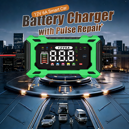 ⚡🚙 Chargeur intelligent 12V 6A, réparation impulsion, écran LCD, toutes protections intégrées