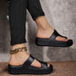 👡✨ PROMO -50% ! Sandales à Plateforme – Design Minimaliste, Léger & Anti-dérapant (Noir/Marron, 36-41)