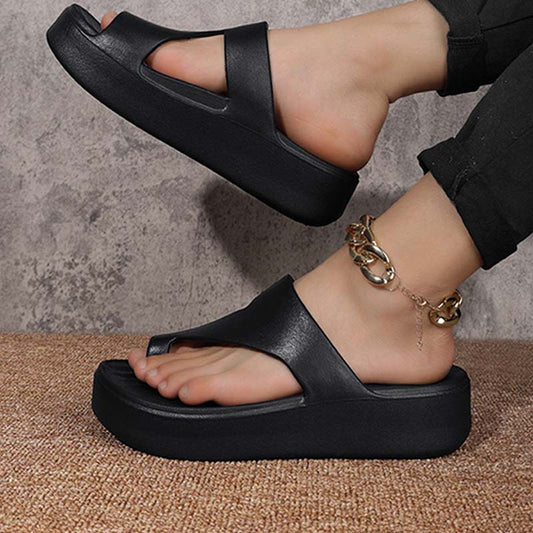 👡✨ PROMO -50% ! Sandales à Plateforme – Design Minimaliste, Léger & Anti-dérapant (Noir/Marron, 36-41)