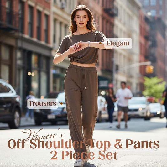 Ensemble 2 pièces femme – haut à épaules dénudées et pantalon