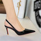 ✨👠 PROMO -50% + LIVRAISON GRATUITE ! Escarpins à Talons Aiguilles en Cuir Verni – Bout Pointu & Bride Arrière (Nu/Kaki/Bourgogne/Noir, 34-40)