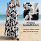 ✨🌸 PROMO LIMITÉE -50% ! Robe Maxi Fleurie – Encolure en V, Taille Froncée Élastique & Tissu Léger (Rouge/Noir/Bleu, S-2XL)