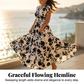 ✨🌸 PROMO LIMITÉE -50% ! Robe Maxi Fleurie – Encolure en V, Taille Froncée Élastique & Tissu Léger (Rouge/Noir/Bleu, S-2XL)