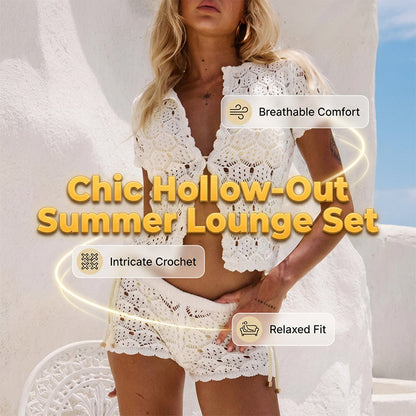 💐50% DE RÉDUCTION ! Short & Haut Crochet Aéré – Frais, Féminin & Tendance 🌸🌿【Offre Flash】