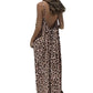 Robe longue d'été à bretelles fines et dos nu pour femme