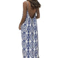 Robe longue d'été à bretelles fines et dos nu pour femme