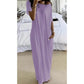 👗✨🌞 PROMO -50% ! Robe Longue Décontractée à Manches Courtes et Coupe Ample – Tissu Léger Respirant & Poches Latérales (5 Couleurs, S-2XL)