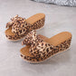 🐆👡Sandales à plateforme avec nœud et imprimé léopard pour femme