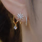 ✨🔥💎 PROMO -50% ! Boucles d'Oreilles Griffes Scintillantes – Design Étoilé, Zircon Pendante & Ajustement Confortable (Doré)