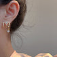 ✨🔥💎 PROMO -50% ! Boucles d'Oreilles Griffes Scintillantes – Design Étoilé, Zircon Pendante & Ajustement Confortable (Doré)