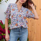 🌺👗 PROMO -50% ! Chemisier Floral à Manches Bouffantes & Col en V pour Femmes – Tissu Doux, 3 Motifs Multicolores (S-2XL)