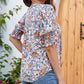 🌺👗 PROMO -50% ! Chemisier Floral à Manches Bouffantes & Col en V pour Femmes – Tissu Doux, 3 Motifs Multicolores (S-2XL)